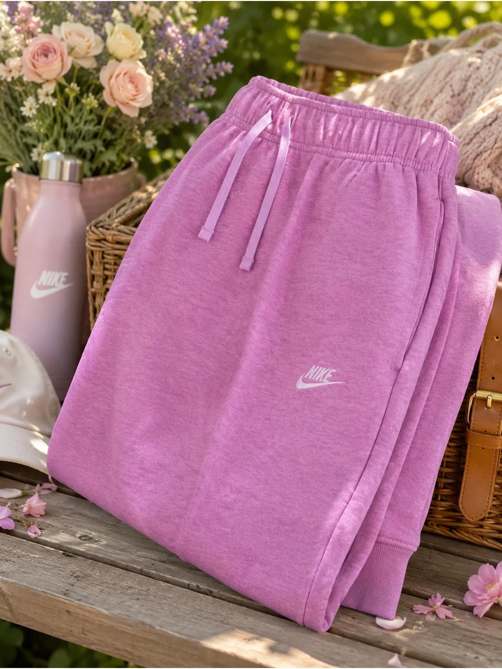 Nike Women’s Pink Jogger Sweatpants Size Large Standard Fit Mid-Rise